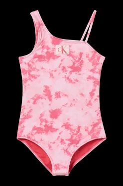 Calvin Klein Baddrakt One Shoulder Swimsuit Print Fashion
