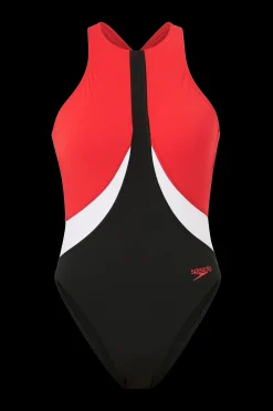 Dam Speedo Baddrakt Womens Colourblock Highneck Crossback