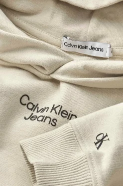 Calvin Klein Hoodie Stacked Logo Relaxed Hoodie Discount