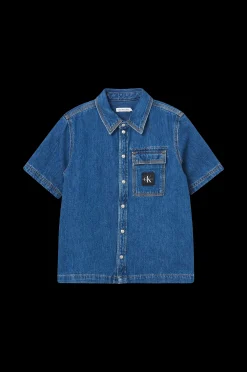 Calvin Klein Jeansskjorta Denim Ss Shirt Utility Blue Discount