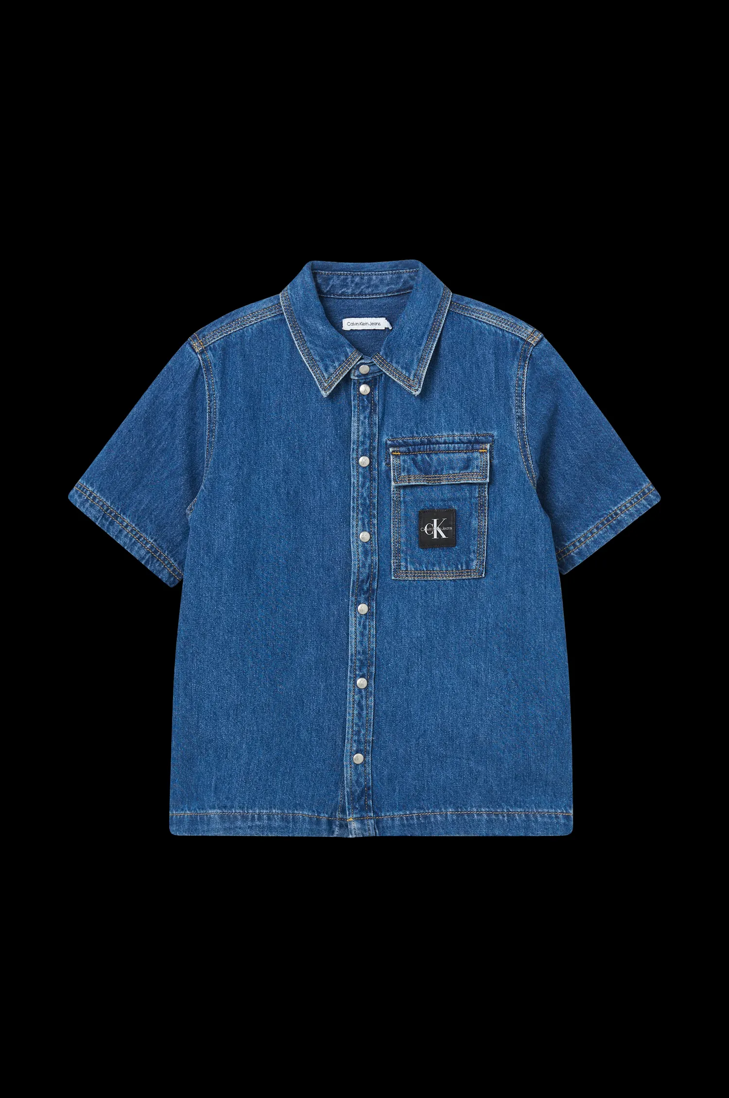 Calvin Klein Jeansskjorta Denim Ss Shirt Utility Blue Discount