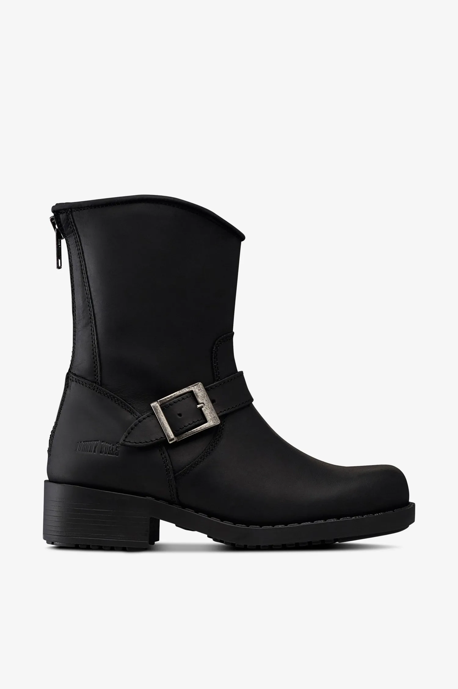 Dam Johnny Bulls Mid Hi Biker Boots Av Skinn