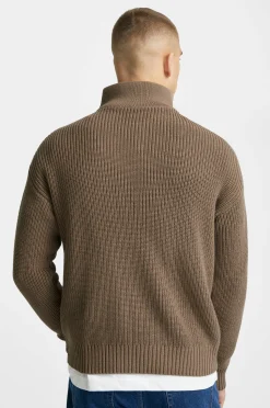 Studio Total Stickad Troja Half Zip Ribbed Knit Fashion