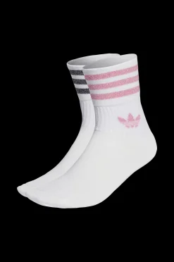adidas Originals Strumpor Mid-Cut Glitter Crew Socks 2-Pack Cheap