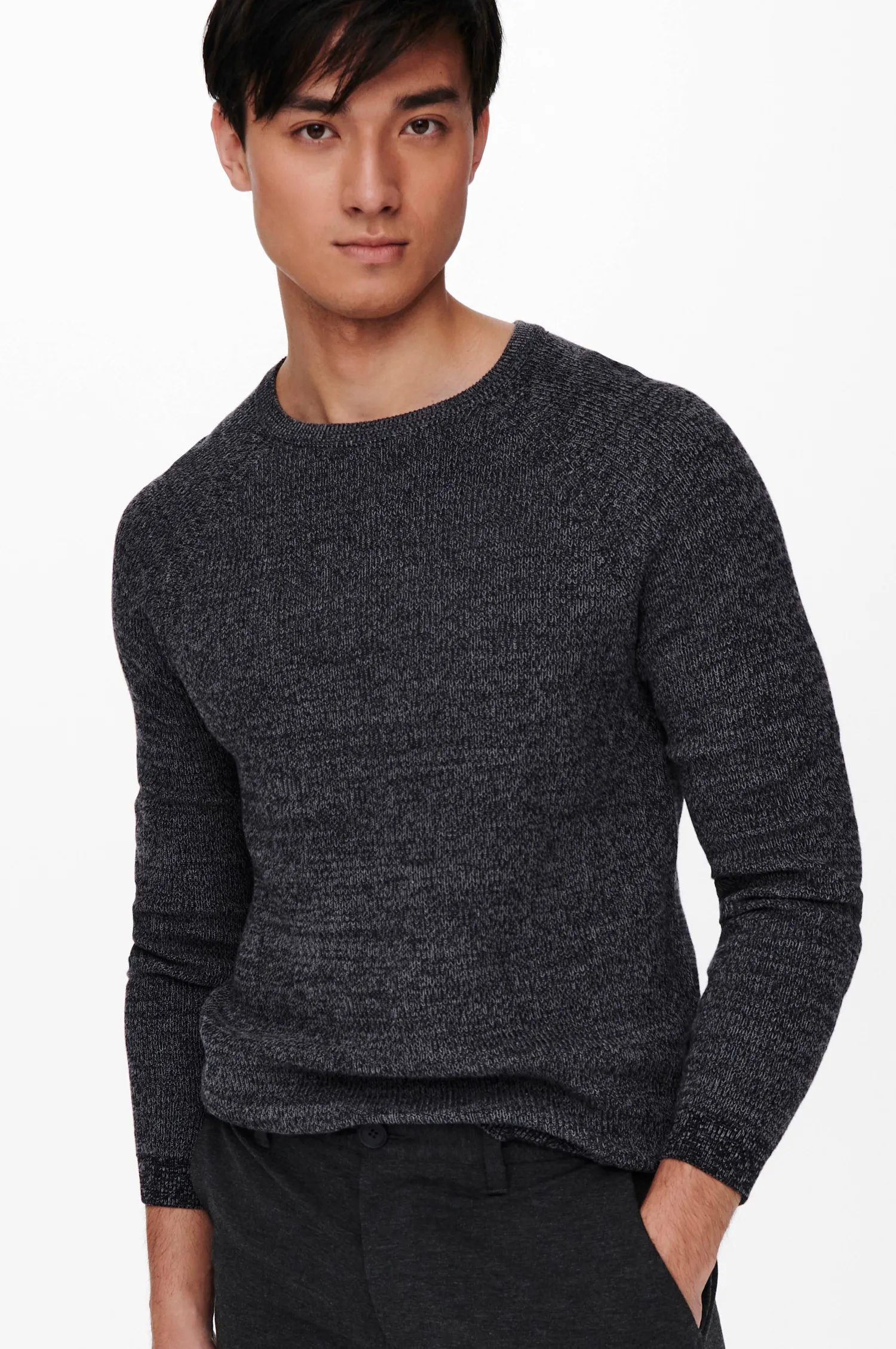 ONLY & SONS Troja Onsdennis 12 Struc Raglan Crew Neck Flash Sale