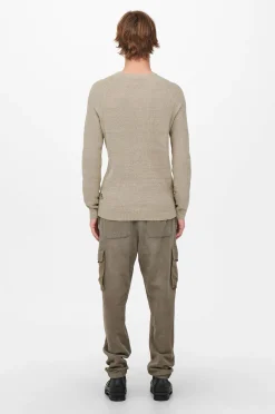 ONLY & SONS Troja Onsdennis 12 Struc Raglan Crew Neck New