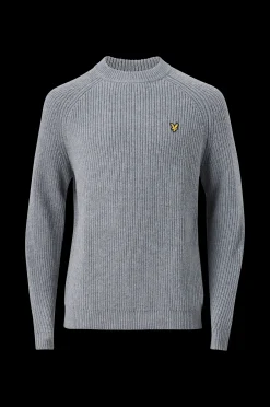Lyle & Scott Troja Shaker Stitch Mock Neck Jumper New