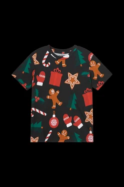 Jack & Jones T-Shirt Jorxmas Aop Tee Ss Crew Neck Jnr Outlet